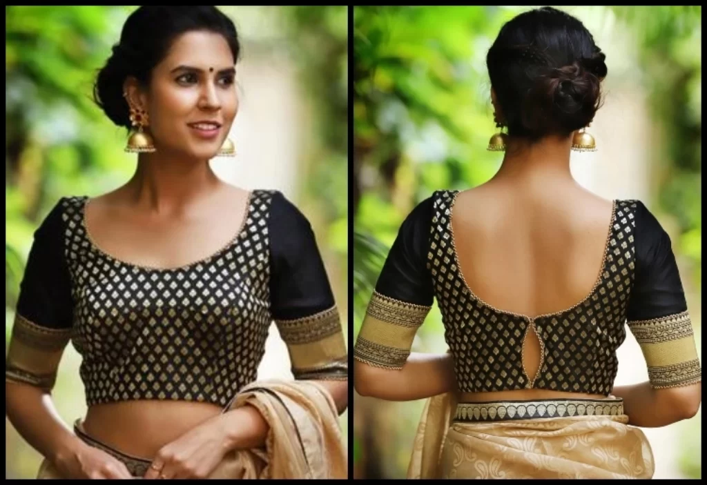 U-neck back blouses design