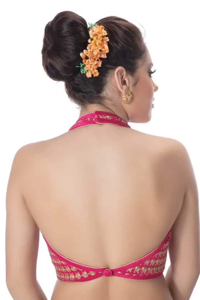 Halter Neck Back Blouse design