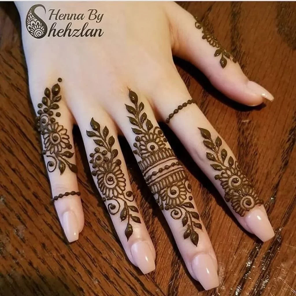 finger tips mehndi design