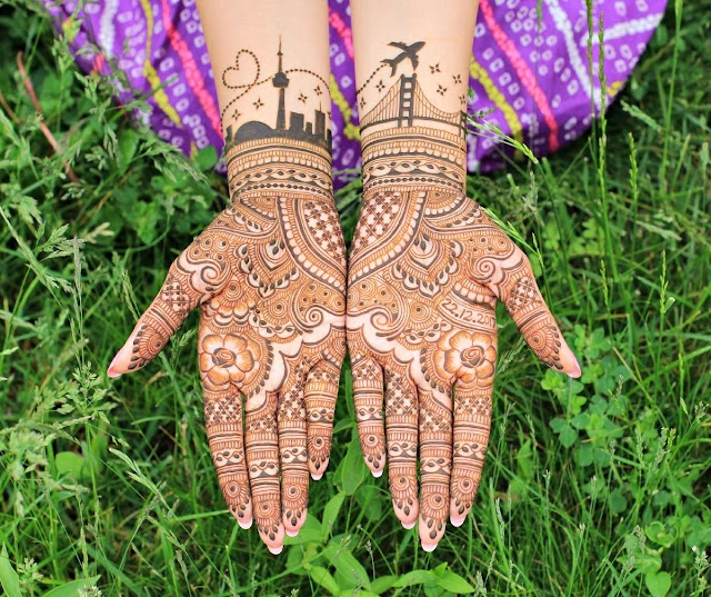 Combination mehndi design