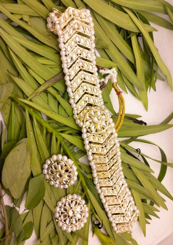 Latest Choker Design Antique Traditional Necklace & Earrings Jewelry Set for Women.