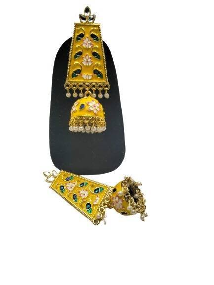 Peacock Inspired Gold Plated Oxidized Alloy Jhumki Earring For Women - Image 6