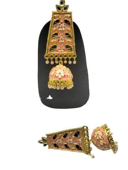 Peacock Inspired Gold Plated Oxidized Alloy Jhumki Earring For Women - Image 4